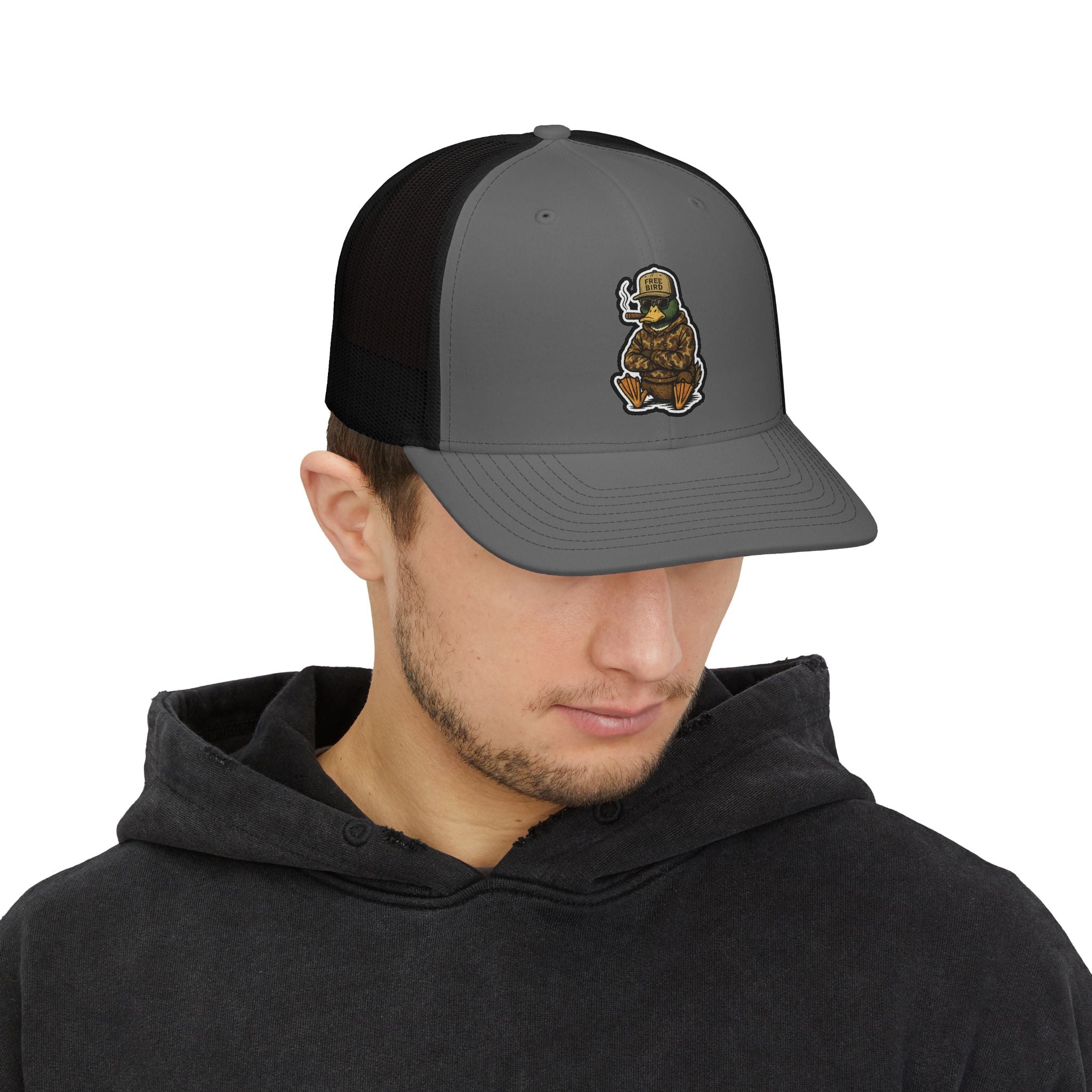 Free Bird Original *Print* Hat - WHITE, GREY & BLACK